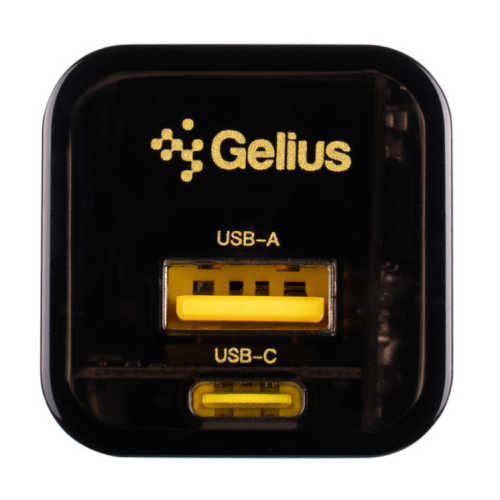 Сетевое зарядное устройство Gelius Genesis GP-HC055 USB+Type-C 30W GaN (Incredible series) Transparent Black